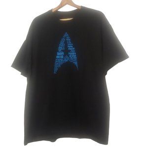 Star Trek Quotes Delta Shield Men 2XL T Shirt Black Blue Sci Fi Beam Me Up Hanes